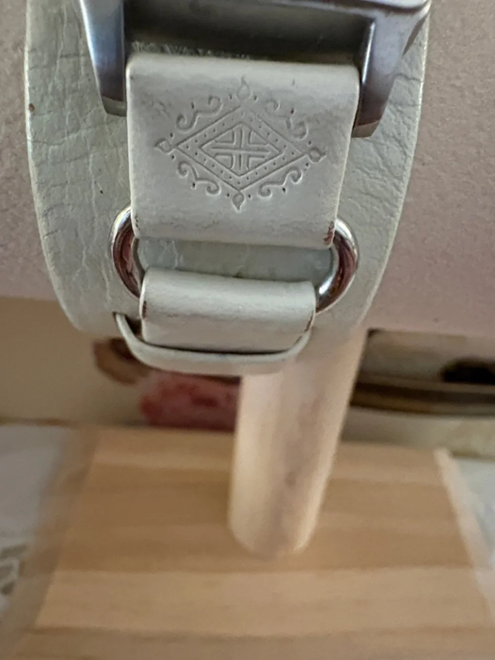 Fossil White Leather Strap Square Dial Watch